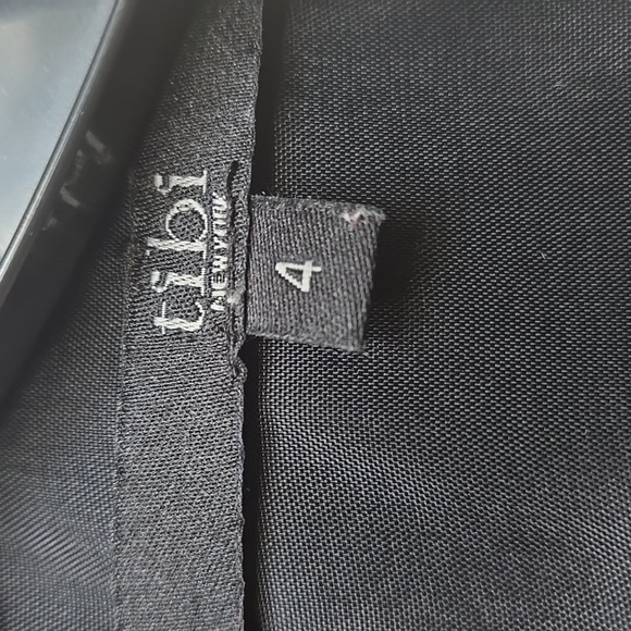 Tibi Black and White Halter Mini Silk Blue Abstract Floral Size 4 - Picture 3 of 4